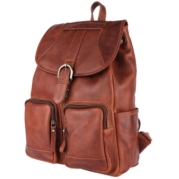 Spaghetti Western Swc427Tbrn Backpack Vintage Handmade Drum Dyed Genuine European Cowhide Leather Women Bag Western Handbag Purse